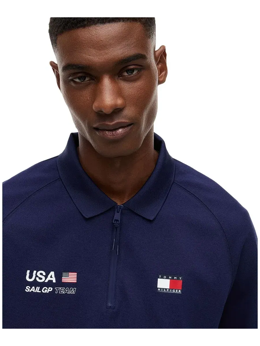 Поло мужское Performance с воротником-поло и короткими рукавами Tommy Hilfiger — изображение 3 из 4, темно-синий