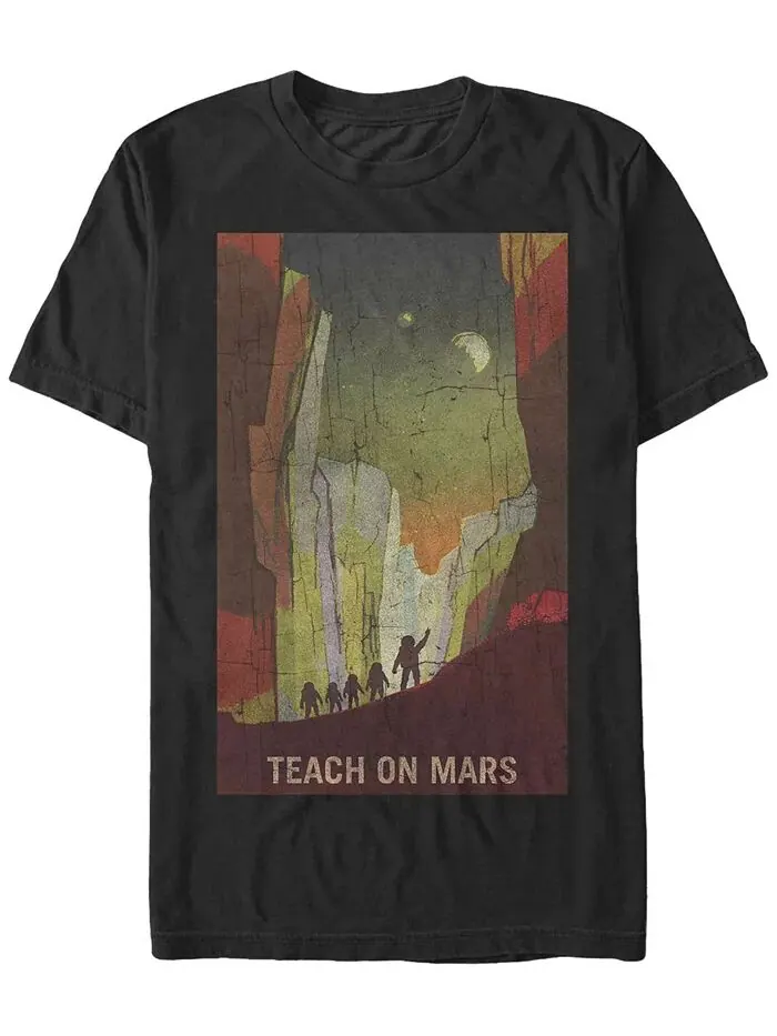 Футболка с коротким рукавом с плакатом NASA Teach On Mars Fifth Sun — изображение 1 из 1, черный