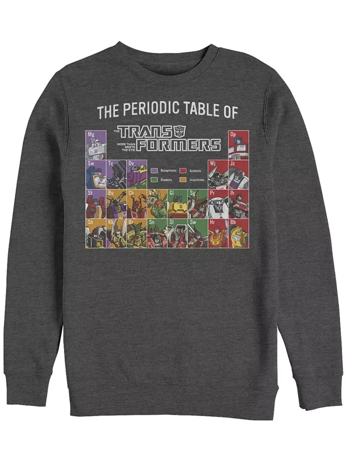Мужская флисовая толстовка Transformers Periodic Fifth Sun — изображение 1 из 1, темно-серый