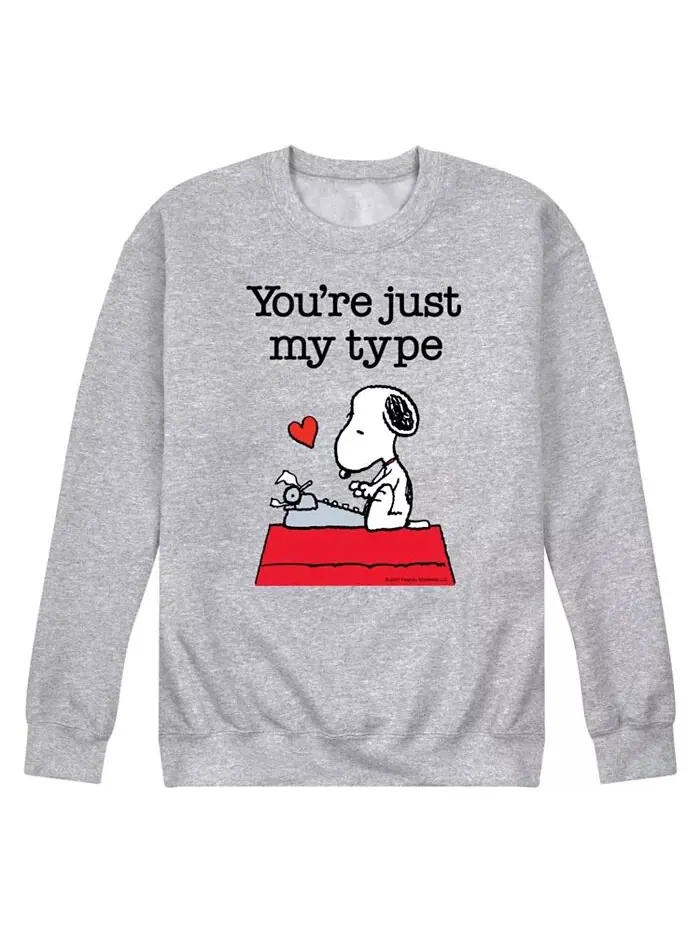 Мужская флисовая толстовка Peanuts Just My Type AIRWAVES — изображение 1 из 2, серый