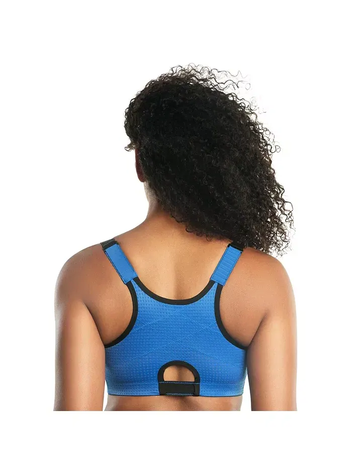 Спортивный бюстгальтер Plus Size Wave Wire-free с застежкой-молнией спереди PARFAIT — изображение 3 из 4, синий