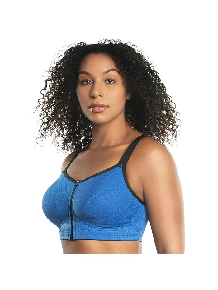 Спортивный бюстгальтер Plus Size Wave Wire-free с застежкой-молнией спереди PARFAIT — изображение 4 из 4, синий