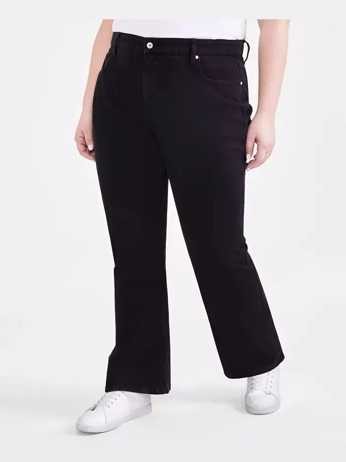 Джинсы Bootcut со средней посадкой больших размеров Style & Co — изображение 4 из 7, глубокий черный