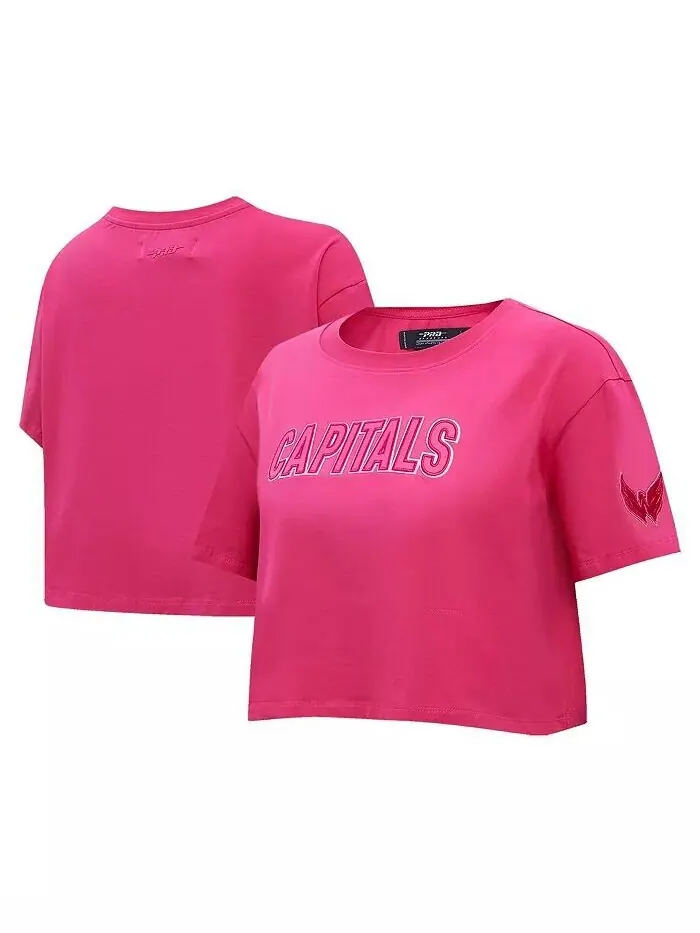 Женская укороченная свободная футболка Washington Capitals Triple Pink Pro Standard