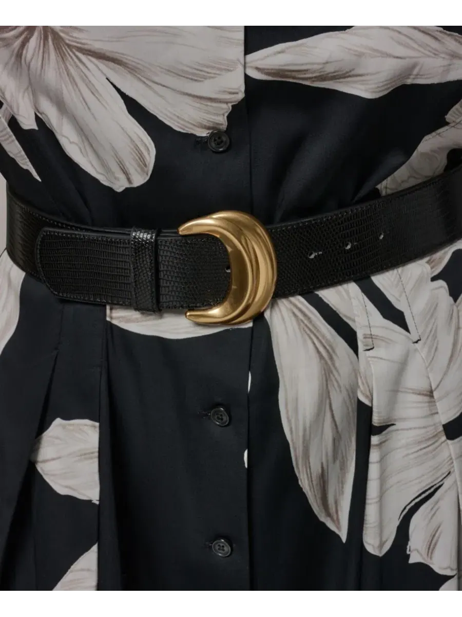 Платье-рубашка без рукавов с поясом Donna Karan New York — изображение 4 из 5, черный мульти