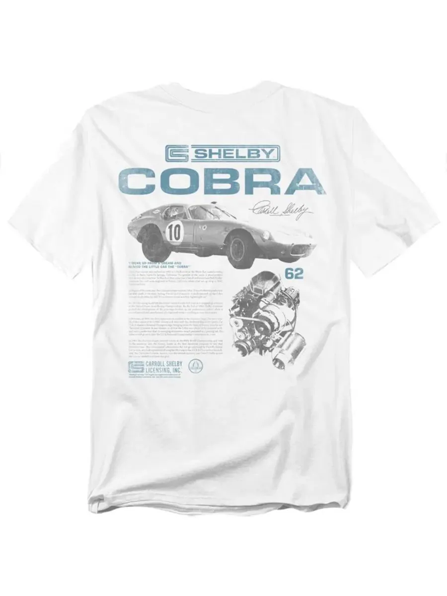 Футболка с принтом Shelby Cobra Racing Infographic Mustang — изображение 3 из 3, бежевый