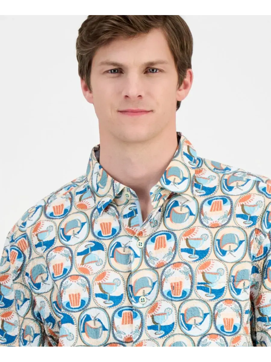 Рубашка с коротким рукавом с принтом Nova Wave Glass Half Full Tommy Bahama — изображение 3 из 4, белый