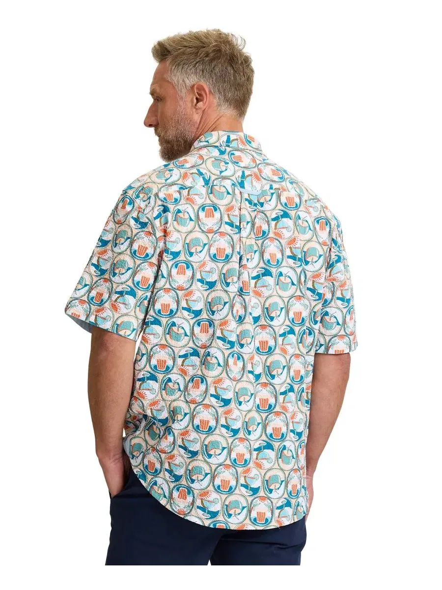 Рубашка с коротким рукавом с принтом Nova Wave Glass Half Full Tommy Bahama — изображение 4 из 4, белый