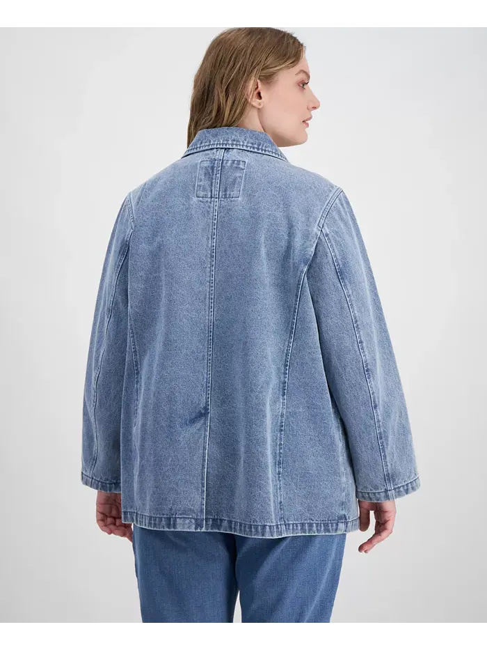 Джинсовый пиджак больших размеров с длинными рукавами Levi's — изображение 2 из 4, светлый джинсовый синий