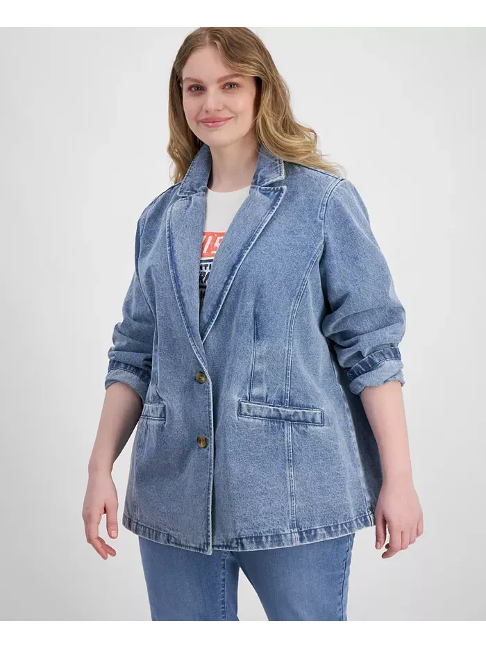 Джинсовый пиджак больших размеров с длинными рукавами Levi's — изображение 4 из 4, светлый джинсовый синий