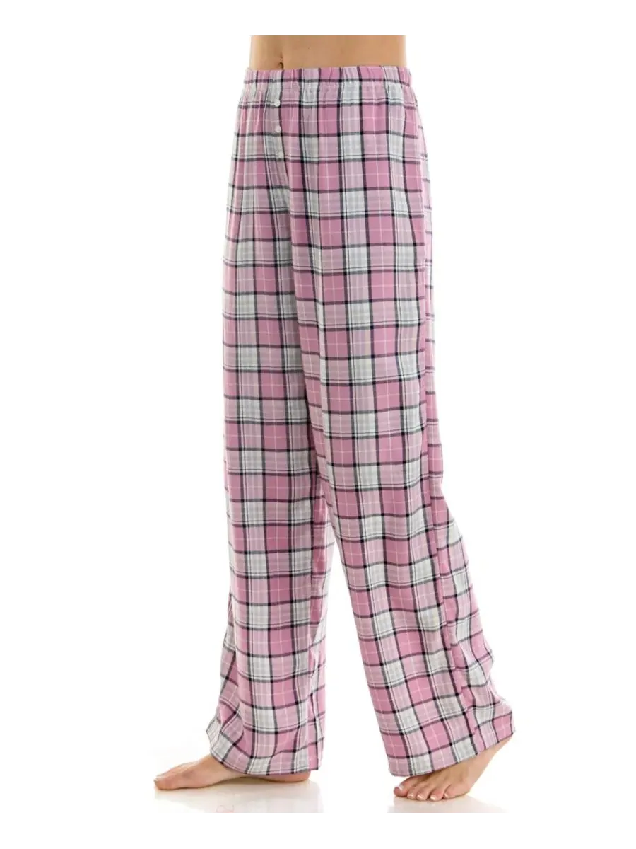 Пижамные брюки из фланели с принтом Roudelain, Obie Plaid/ Mauve Orchid — изображение 3 из 15