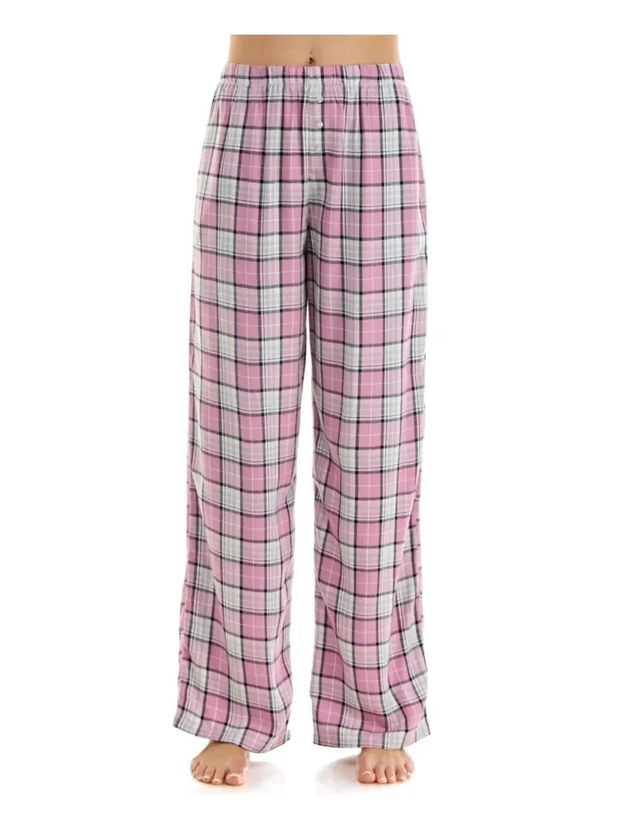 Пижамные брюки из фланели с принтом Roudelain, Obie Plaid/ Mauve Orchid — изображение 5 из 15