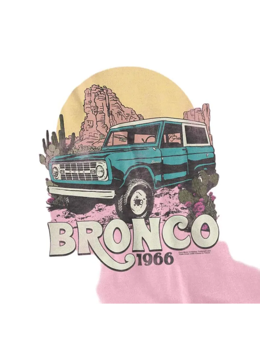 Футболка с принтом Bronco Desert Ride Mustang — изображение 2 из 3, розовый