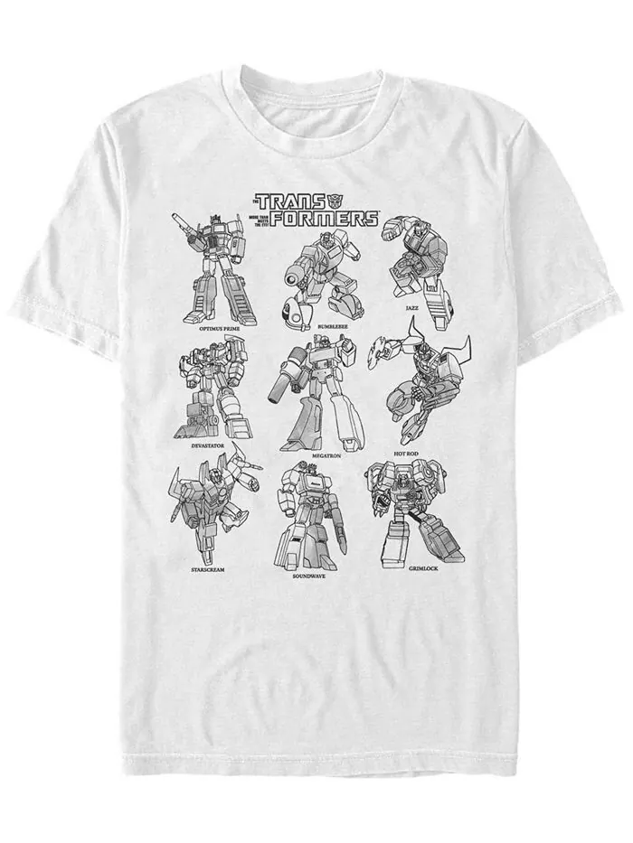 Мужская футболка Transformers Textbook с коротким рукавом Fifth Sun — изображение 1 из 1, белый