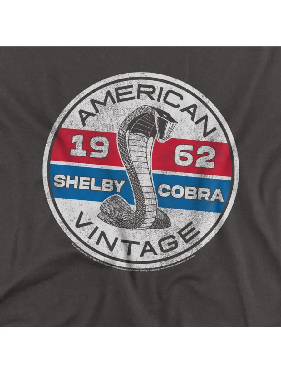 Футболка с винтажным принтом Кэрролла Шелби больших размеров Shelby Cobra — изображение 2 из 3, темно-серый