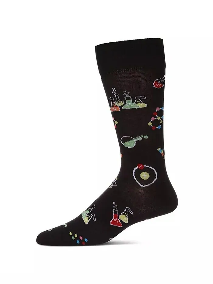 Мужские носки Cool Science Geek New Crew MeMoi — изображение 1 из 3, черный