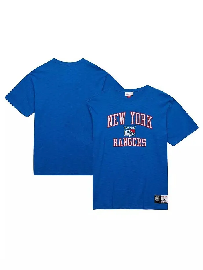 Мужская синяя футболка New York Rangers Legendary Slub Mitchell & Ness — изображение 1 из 4