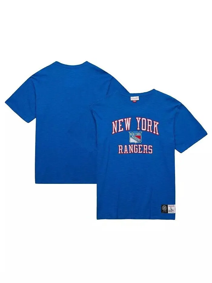 Мужская синяя футболка New York Rangers Legendary Slub Mitchell & Ness — изображение 1 из 4, синий