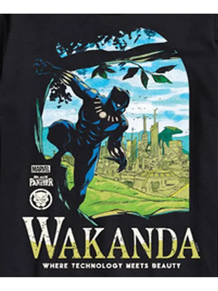 Мужская футболка с длинным рукавом Black Panther Wakanda AIRWAVES — изображение 3 из 3, черный