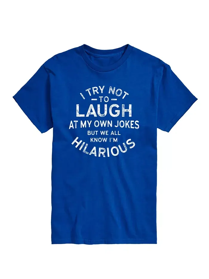 Мужская футболка с коротким рукавом "Laugh at My Own Jokes" AIRWAVES — изображение 1 из 3, синий