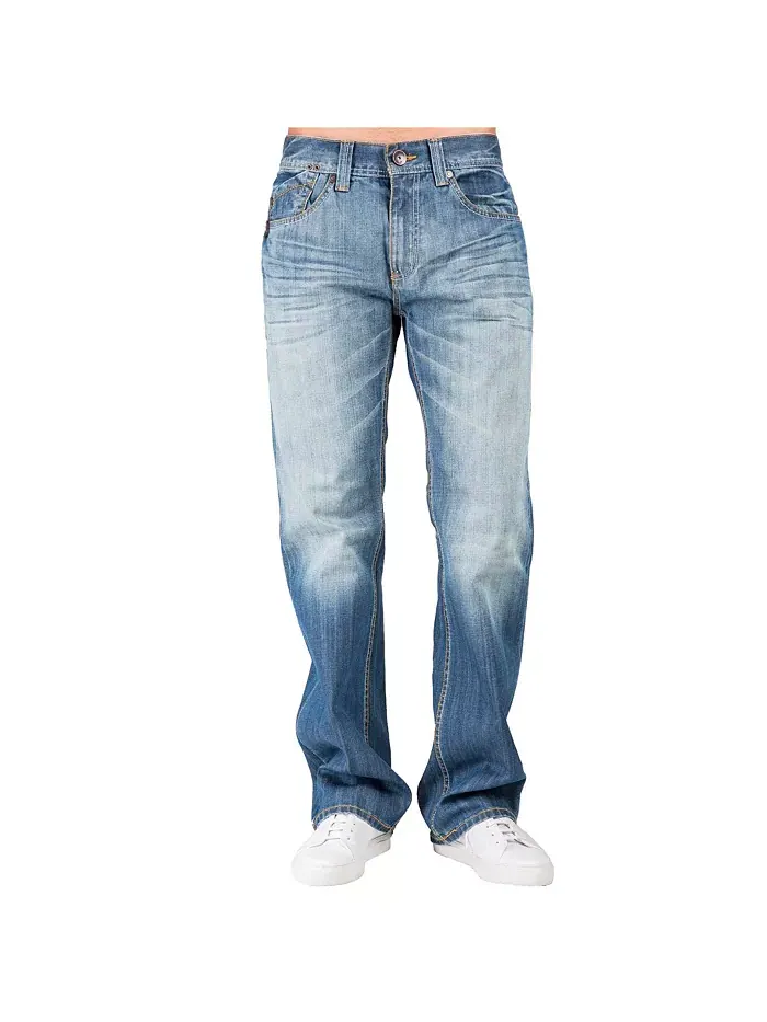 Мужские джинсы Premium Denim Relaxed-Fit Boot cut Level 7 — изображение 1 из 3, синий