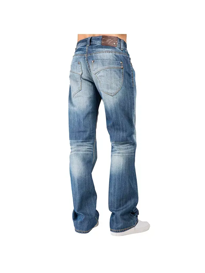 Мужские джинсы Premium Denim Relaxed-Fit Boot cut Level 7 — изображение 2 из 3, синий