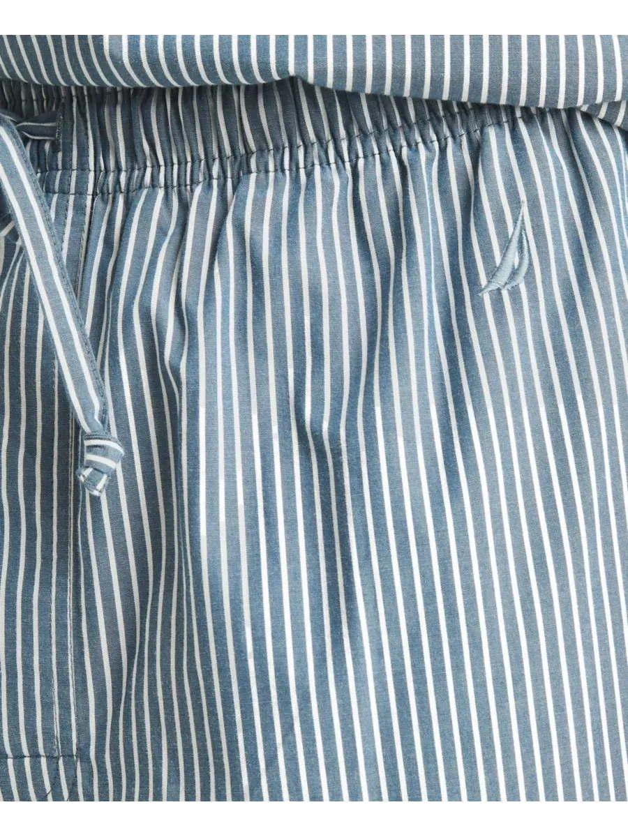 Мужские полосатые пижамные штаны из поплина Nautica — изображение 4 из 7, синий