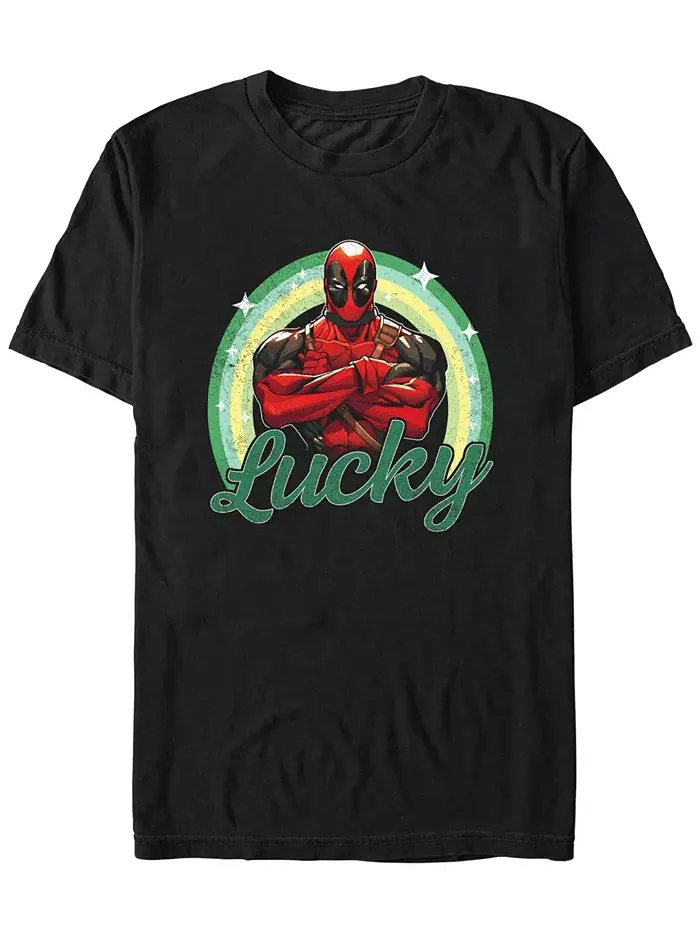 Мужская футболка Lucky Deadpool с коротким рукавом Deadpool — изображение 1 из 3, черный