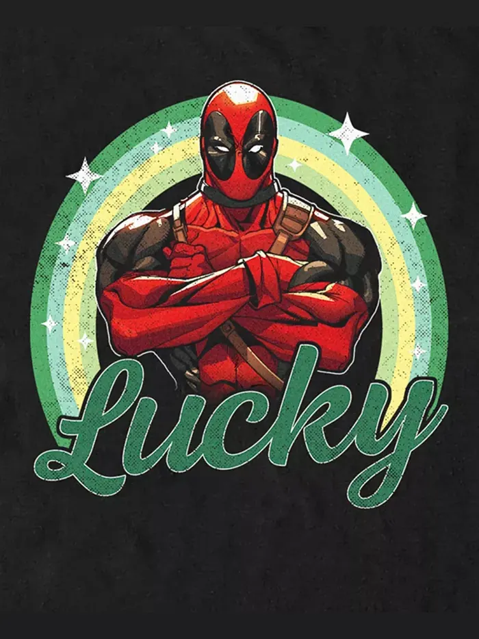 Мужская футболка Lucky Deadpool с коротким рукавом Deadpool — изображение 3 из 3, черный