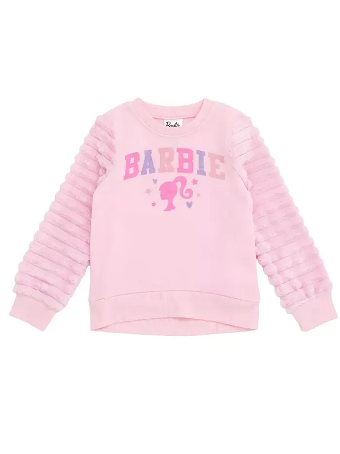Детская флисовая толстовка с искусственным мехом на рукавах Barbie