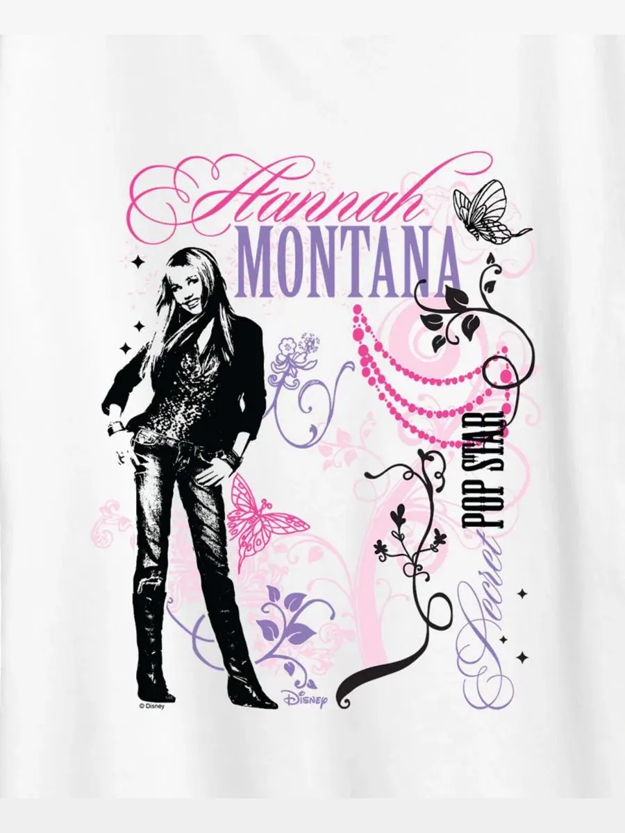 Футболка с принтом Hannah Montana Plus Size Hybrid Apparel — изображение 3 из 3, белый