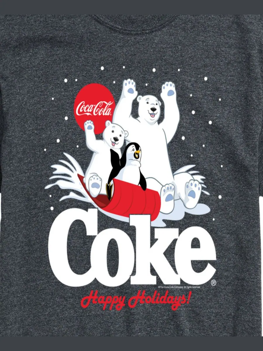 Мужская футболка с коротким рукавом и графическим принтом Coca-Cola Happy Holidays Sledding AIRWAVES — изображение 3 из 3