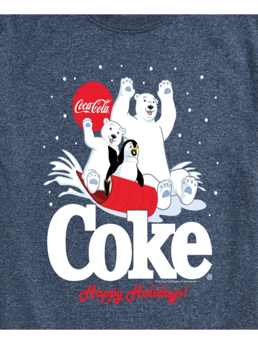 Мужская футболка с коротким рукавом и графическим принтом Coca-Cola Happy Holidays Sledding AIRWAVES — изображение 3 из 3