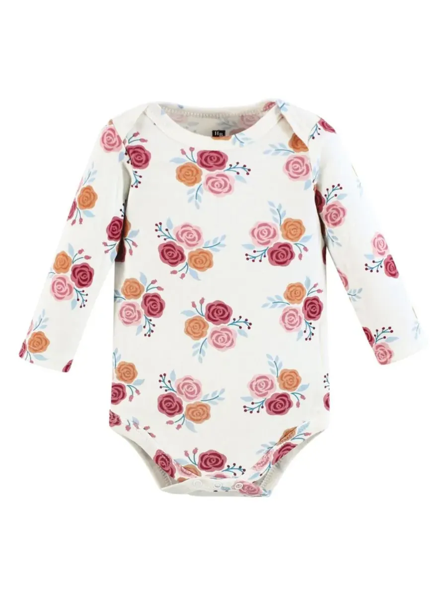 Хлопковые боди с длинными рукавами, комплект из 5 штук с рисунком слона Hudson Baby, Cutest Pumpkin — изображение 4 из 7