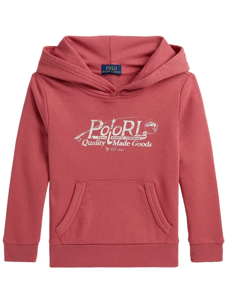 Худи из футера с принтом Polo Ralph Lauren — изображение 1 из 3, красный