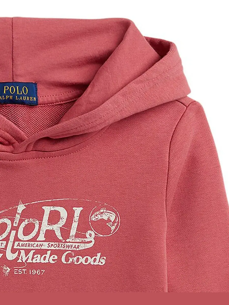 Худи из футера с принтом Polo Ralph Lauren — изображение 3 из 3, красный