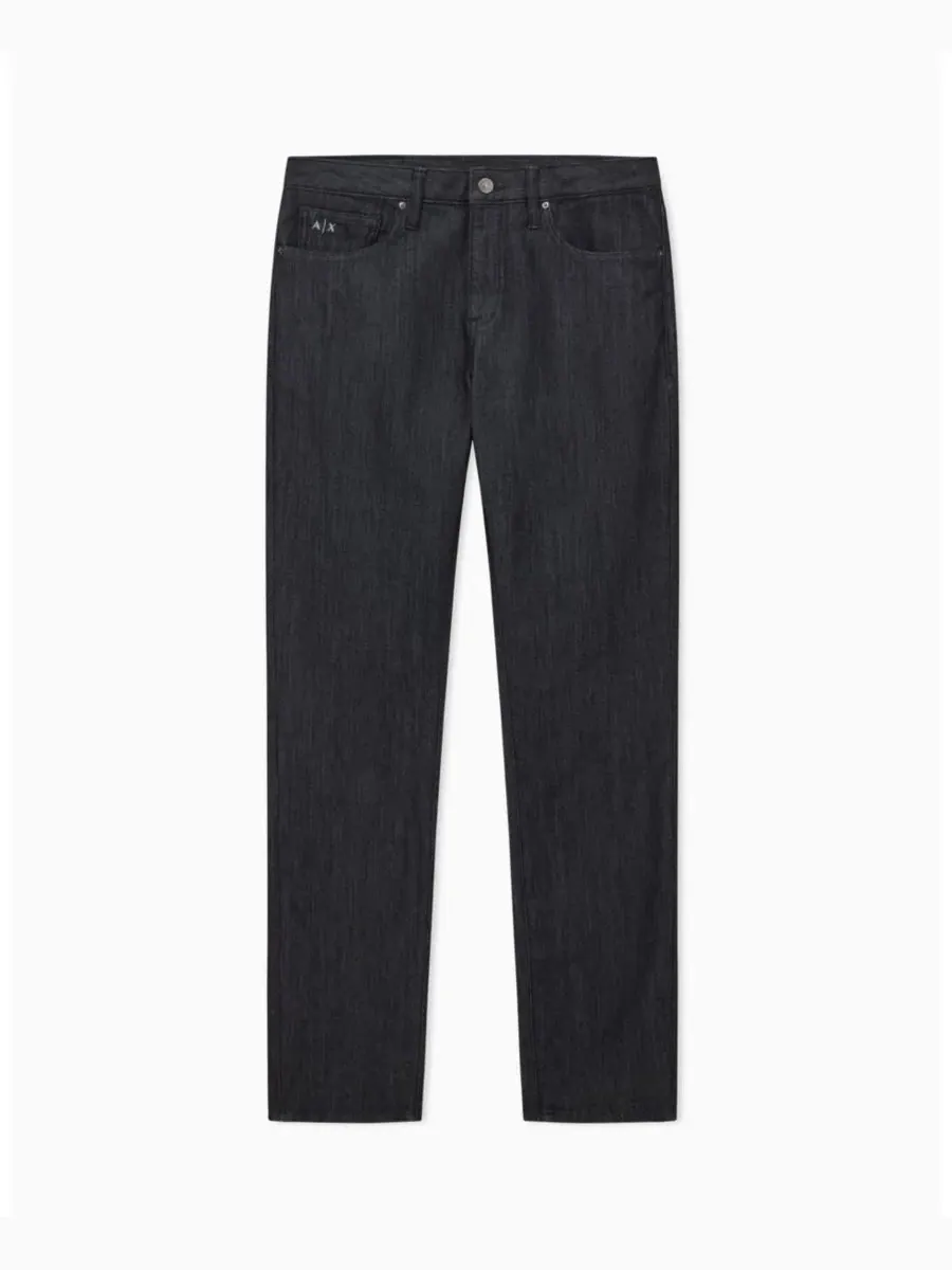 A|X Armani Exchange Мужские джинсы J14 Slim Gold Splatter — изображение 10 из 10, синий джинсовый синий