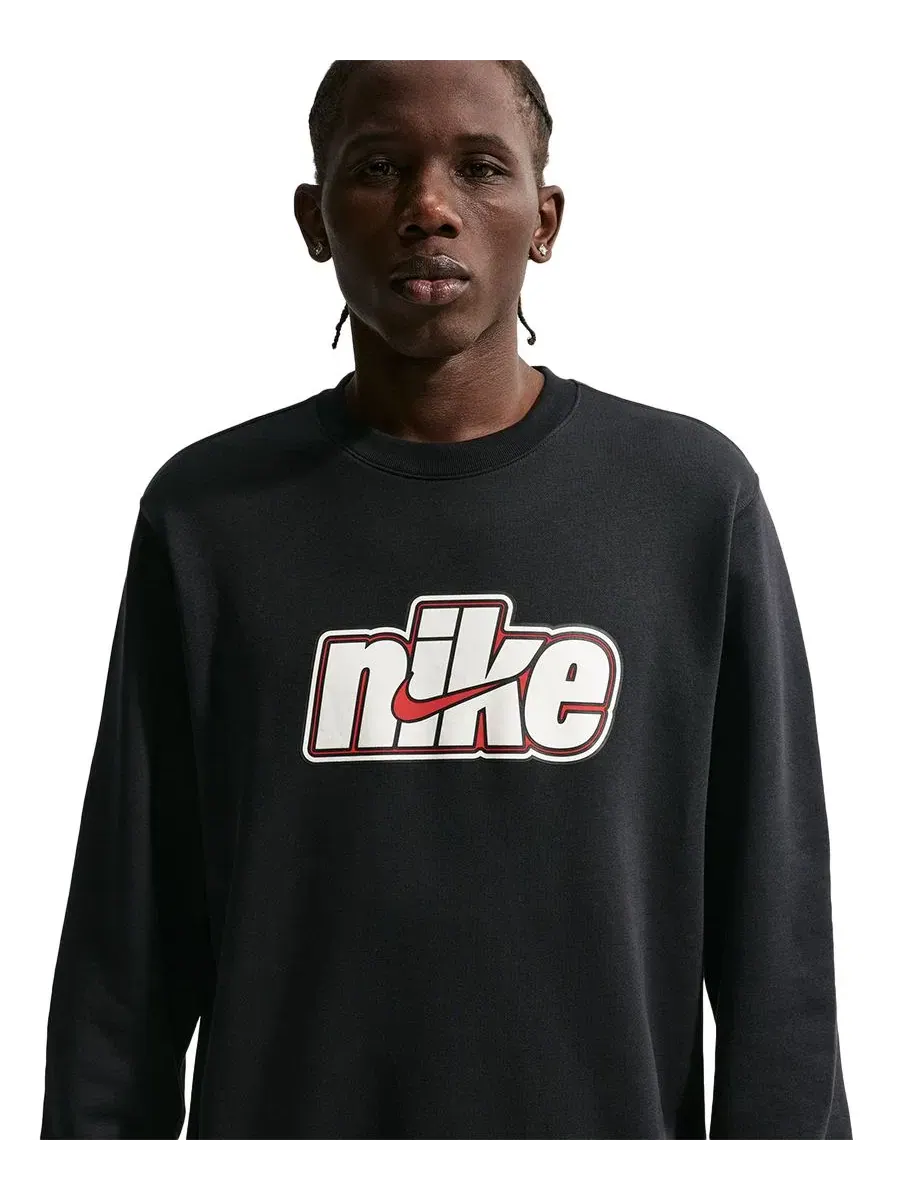 Мужская толстовка с круглым вырезом из французского трикотажа Nike — изображение 2 из 5, черный