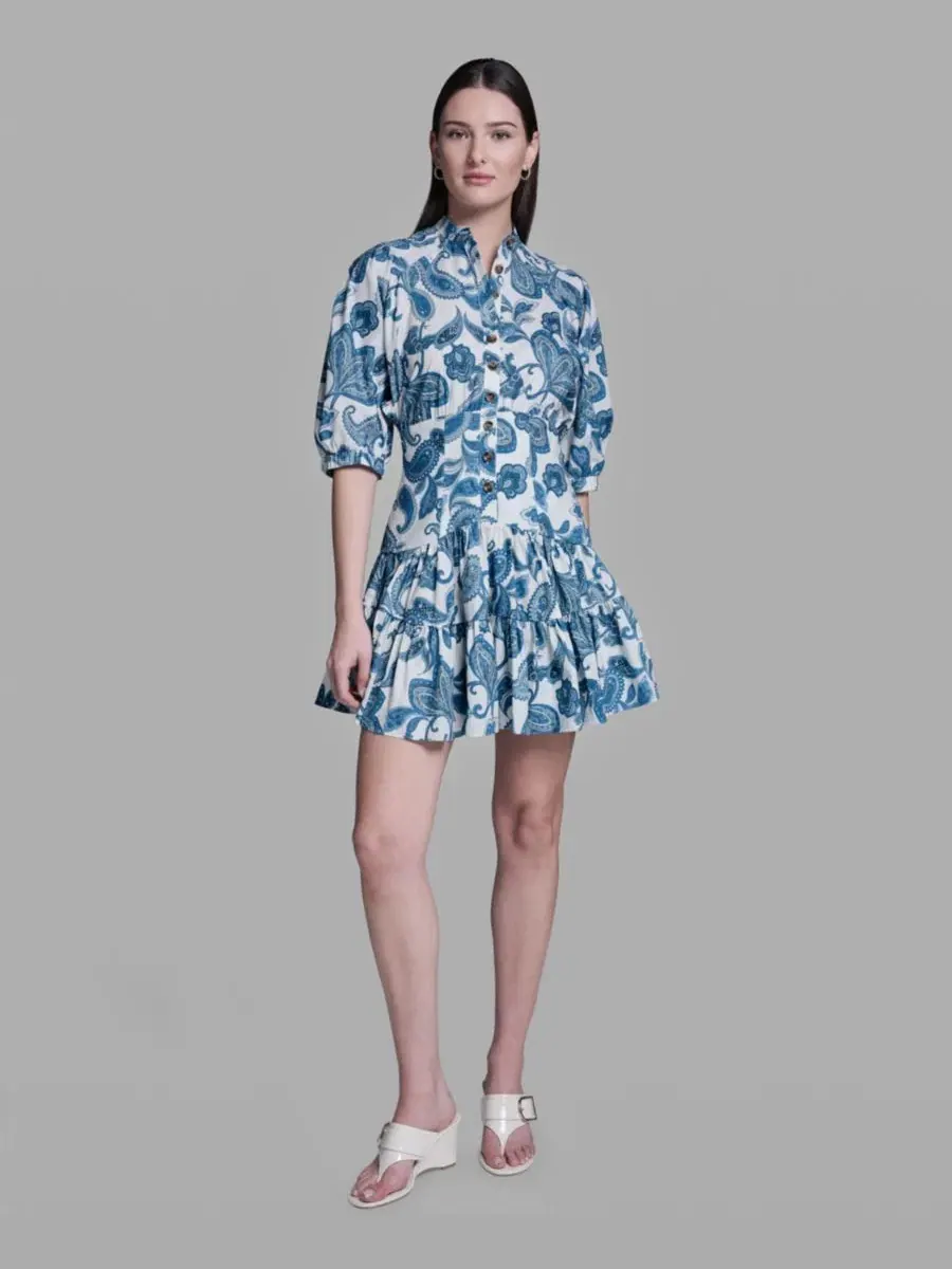Женское платье с пышными рукавами и принтом «пейсли» BCBG — изображение 1 из 5, мульти