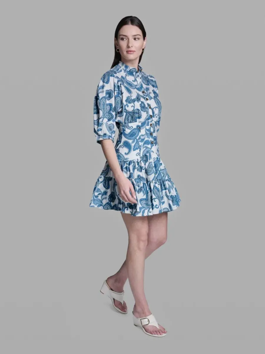Женское платье с пышными рукавами и принтом «пейсли» BCBG — изображение 2 из 5, мульти