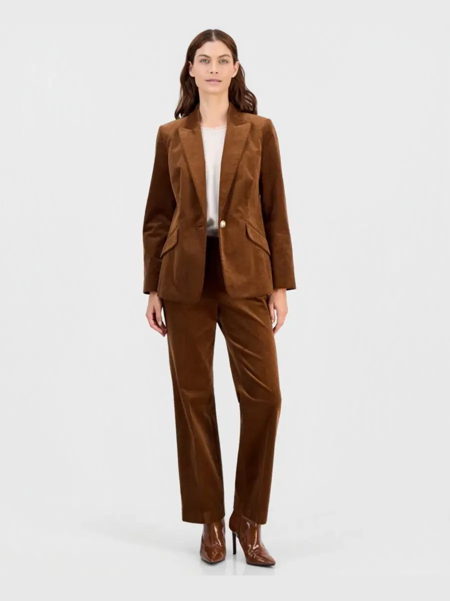 Костюм из вельвета с жакетом и брюками, модель Single-Button Blazer & Corduroy Pants Tahari ASL — изображение 2 из 4