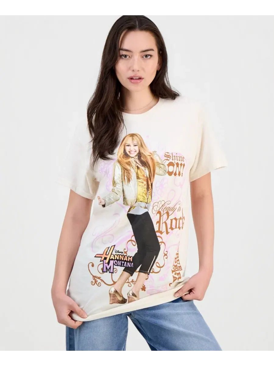 Футболка с принтом Hannah Montana Cotton Short-Sleeve T-Shirt Disney — изображение 1 из 4, белый