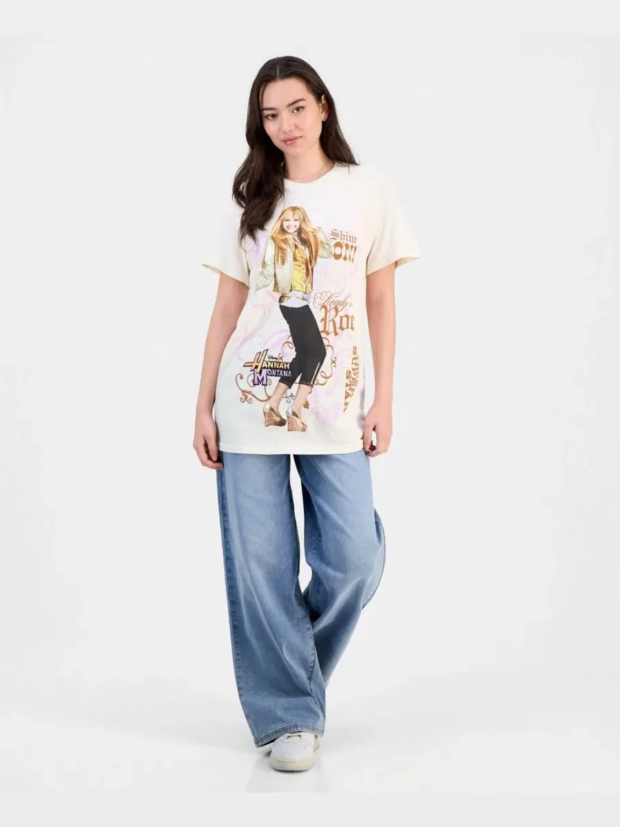 Футболка с принтом Hannah Montana Cotton Short-Sleeve T-Shirt Disney — изображение 4 из 4, белый