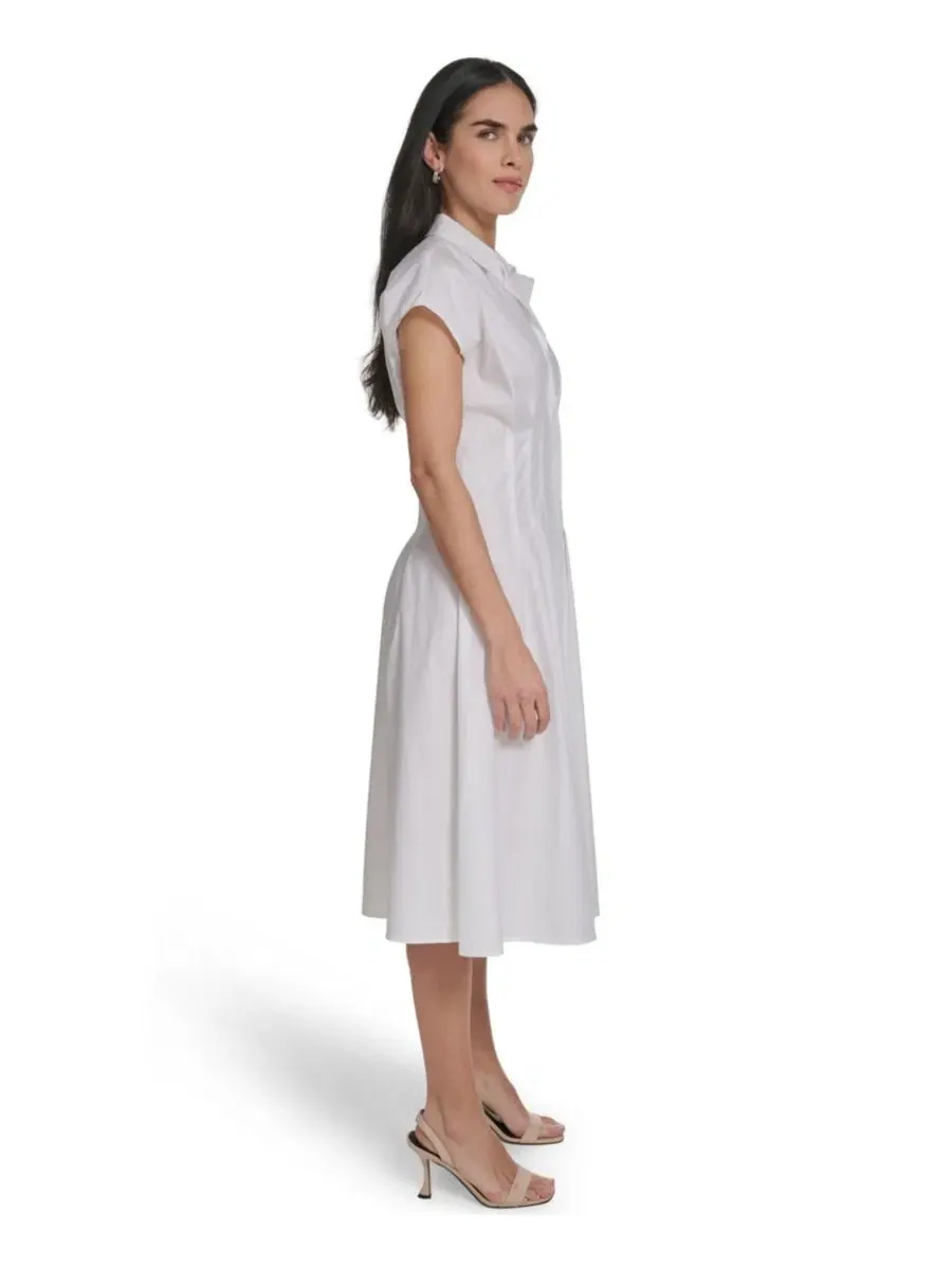 Женское миди-платье с V-образным вырезом Calvin Klein — изображение 3 из 7, черный
