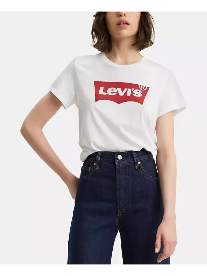Женская футболка с идеальным графическим логотипом из хлопка Levi's — изображение 1 из 2, белый