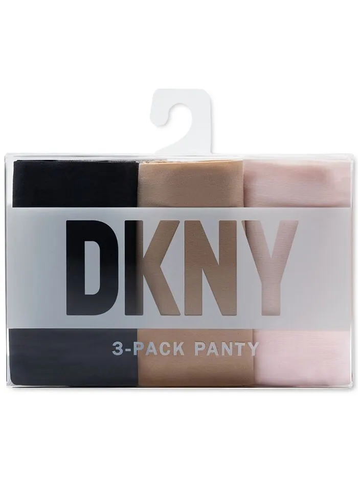 Женские 3 шт. Нижнее белье-стринги Litewear Cut Anywear DK5026BP3 DKNY — изображение 2 из 3, черный кремовый