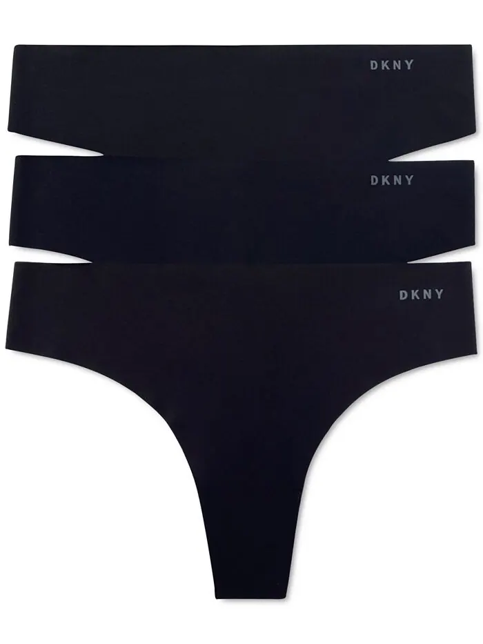 Женские 3 шт. Нижнее белье-стринги Litewear Cut Anywear DK5026BP3 DKNY — изображение 1 из 1, черный черный черный