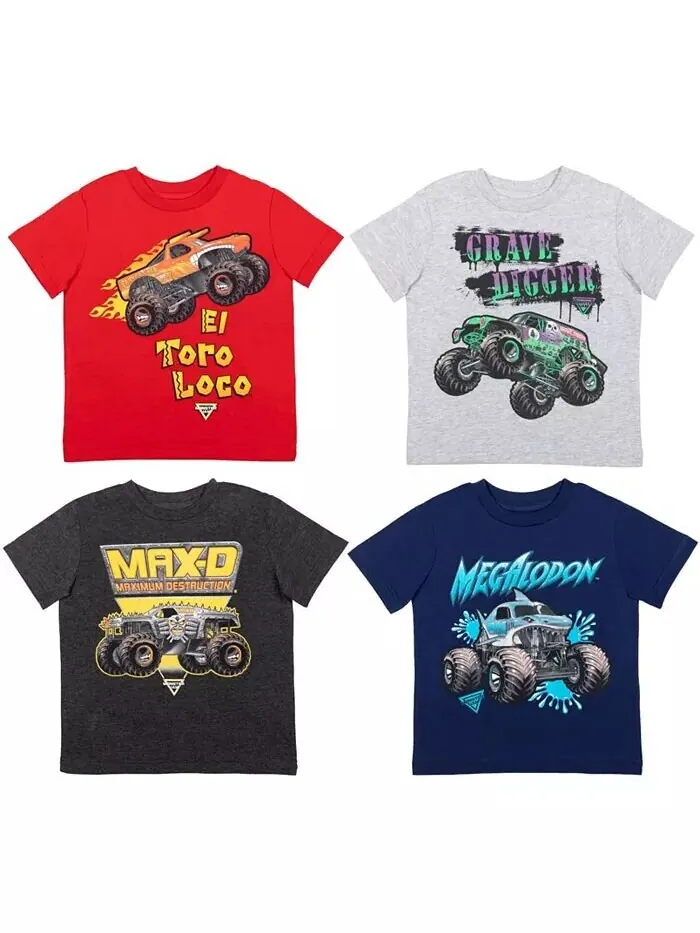 Набор из 4 футболок с рисунком El Toro Loco Zombie Maximum Destruction для мальчиков для малышей