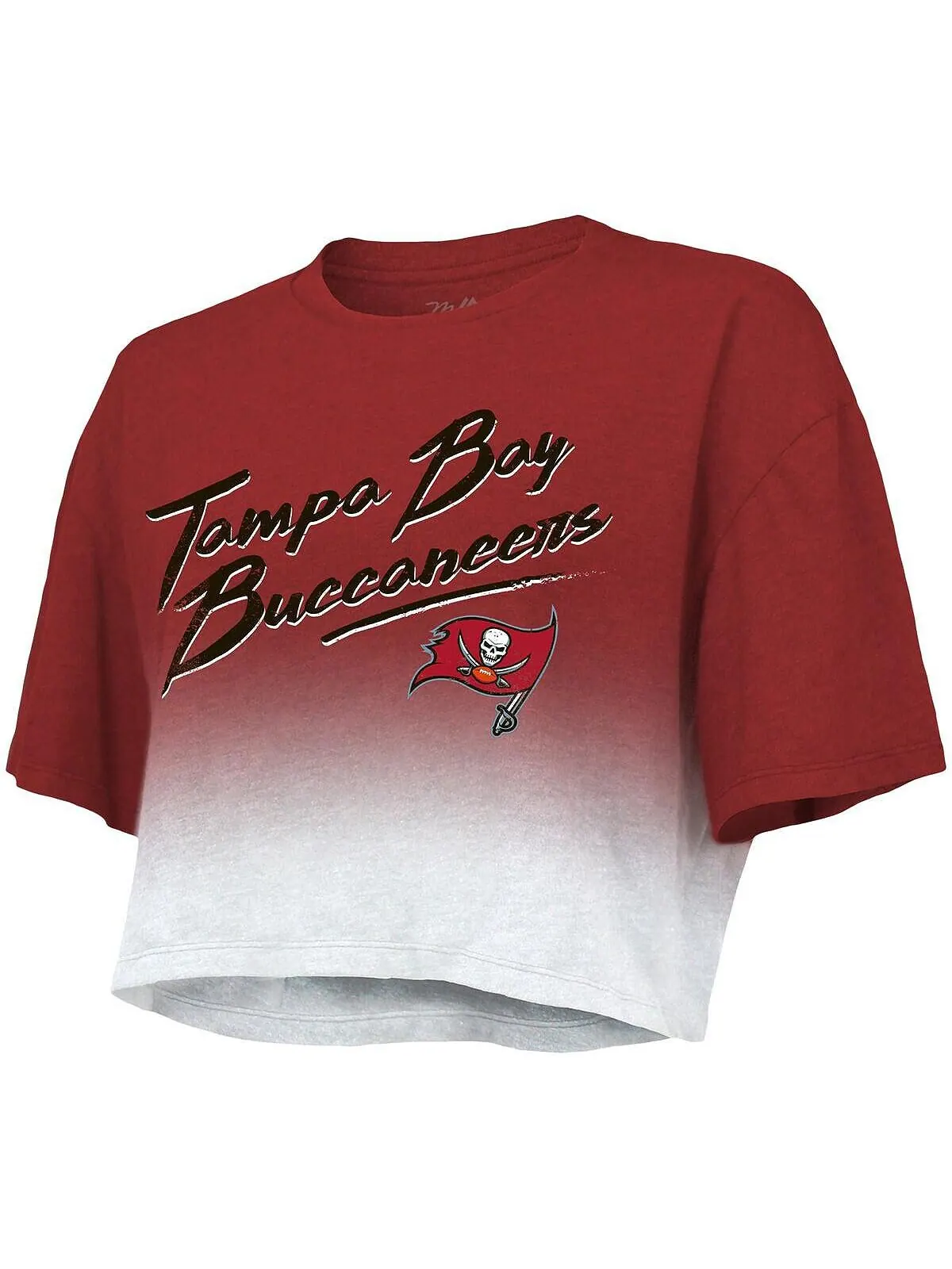 Женские нитки Tom Brady Красная, белая футболка Tampa Bay Buccaneers с капельной краской, имя и — изображение 2 из 3