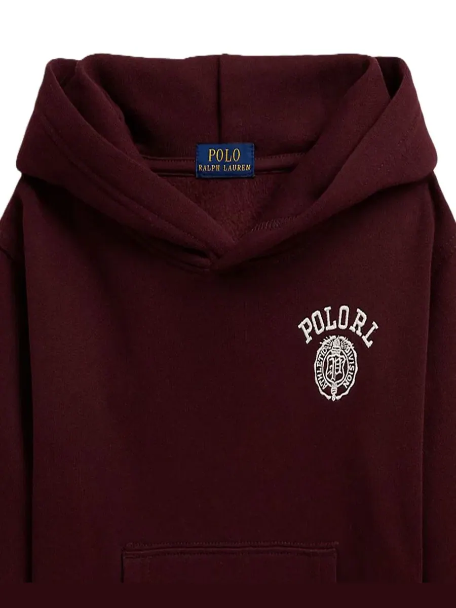 Худи оверсайз с вышивкой Polo RL, модель Big Fit Logo Polo Ralph Lauren, Rich Ruby — изображение 3 из 5